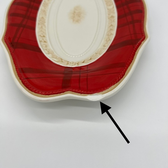 Fitz and Floyd Town & Country Collection Holiday Oval Serving Tray - Picture 5 of 5